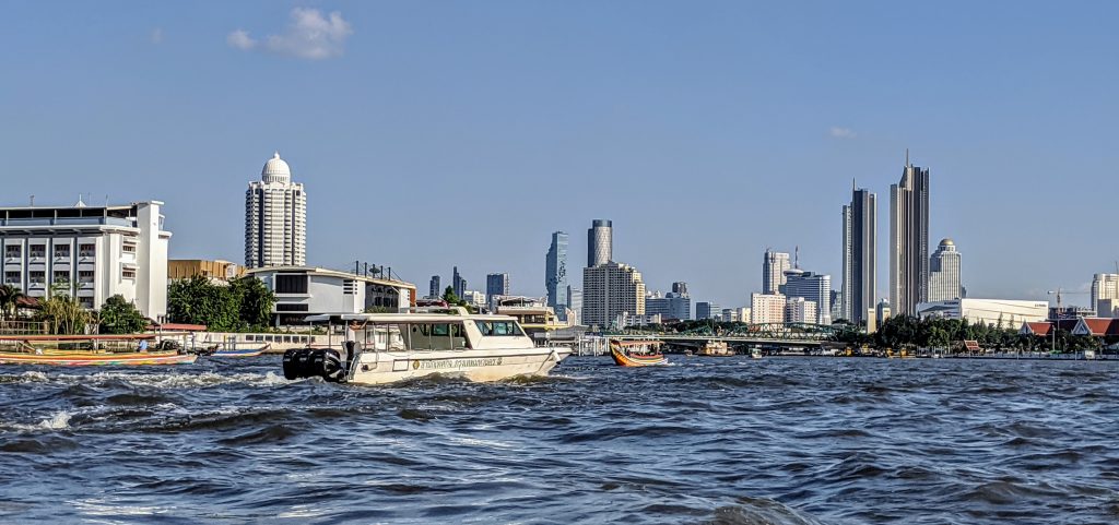 Bangkok, Thailand. Skyline and boats
