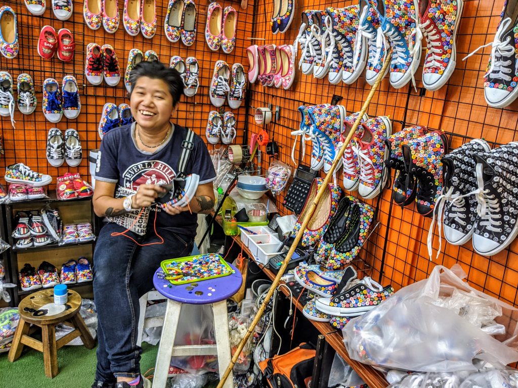 Bangkok Thailand shoe decorating